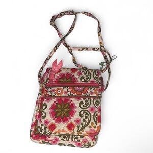Vera Bradley Pink and Green Floral Crossbody Bag